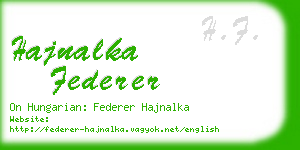 hajnalka federer business card